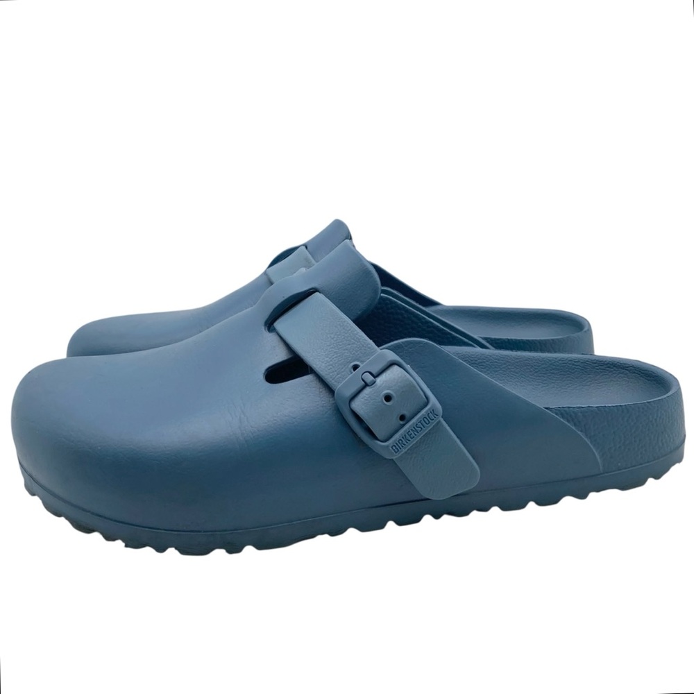 Birkenstock Essentials Boston Mule Sz 8 Blue EVA Flat Slip On Comfortable Casual - Picture 7 of 9